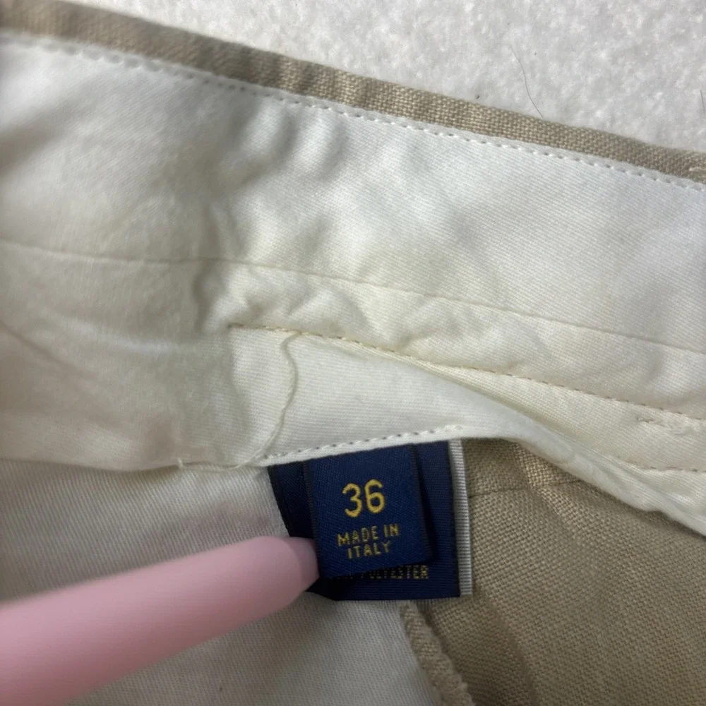 Polo Ralph Lauren Linen Pants Mens 32x32 Beige italy made Dress Trousers flax